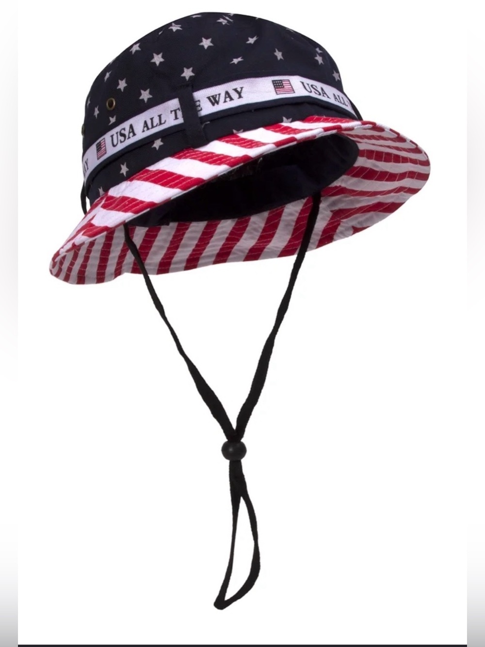 Top Headwear Cotton Twill USA Flag Bucket Hat